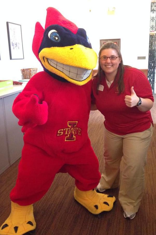 Kasie Von Haden and ISU mascot
